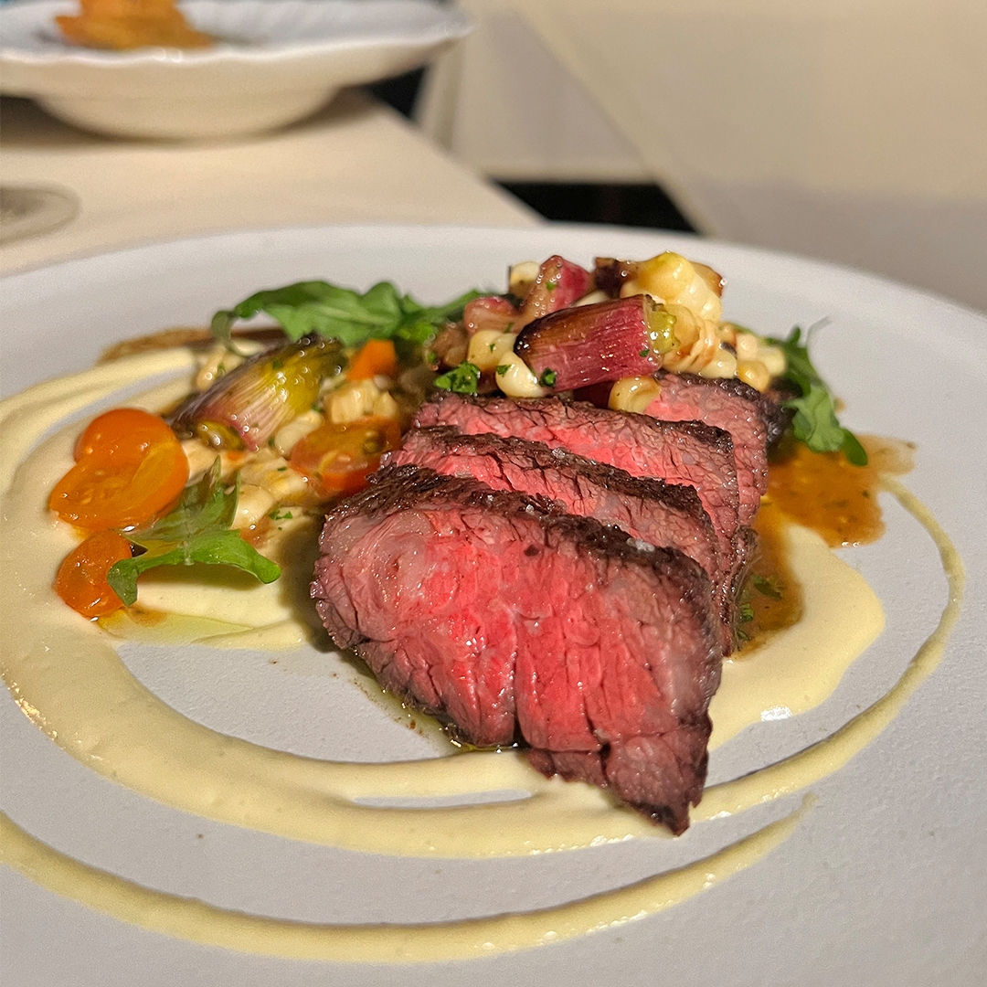 Close up of steak on a plate