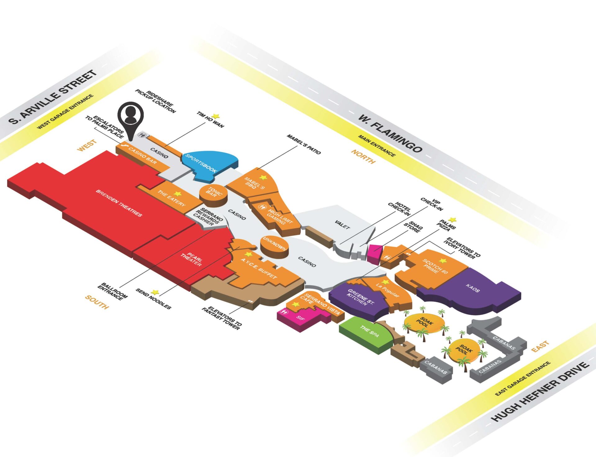 flamingo las vegas pool map