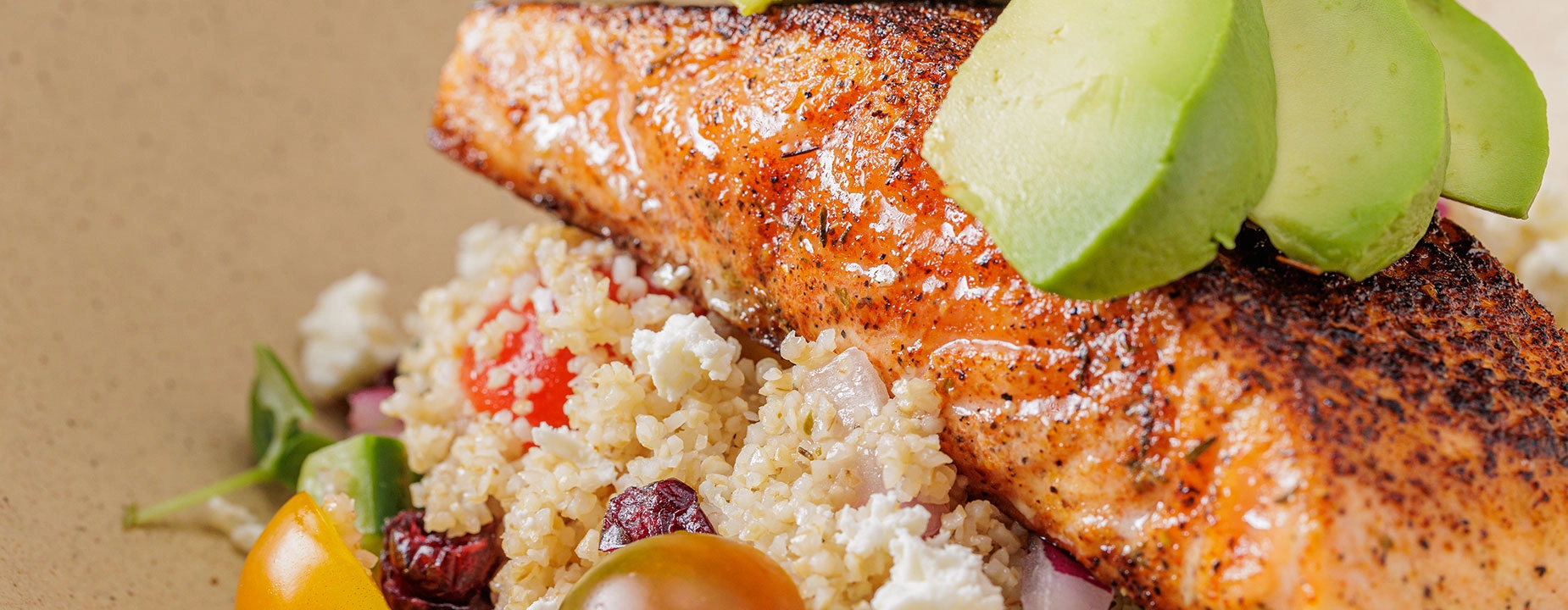 Serrano Vista Cafe blackened salmon bowl