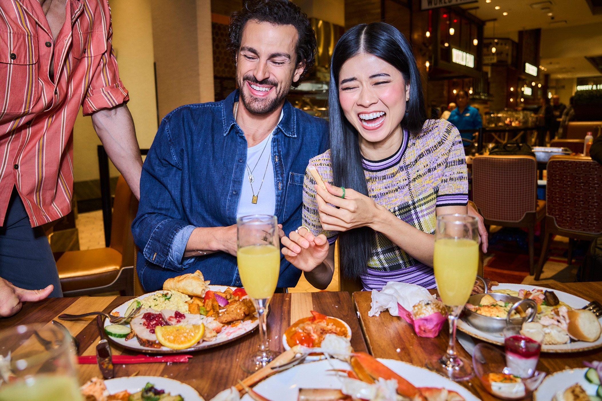 Couple eating food