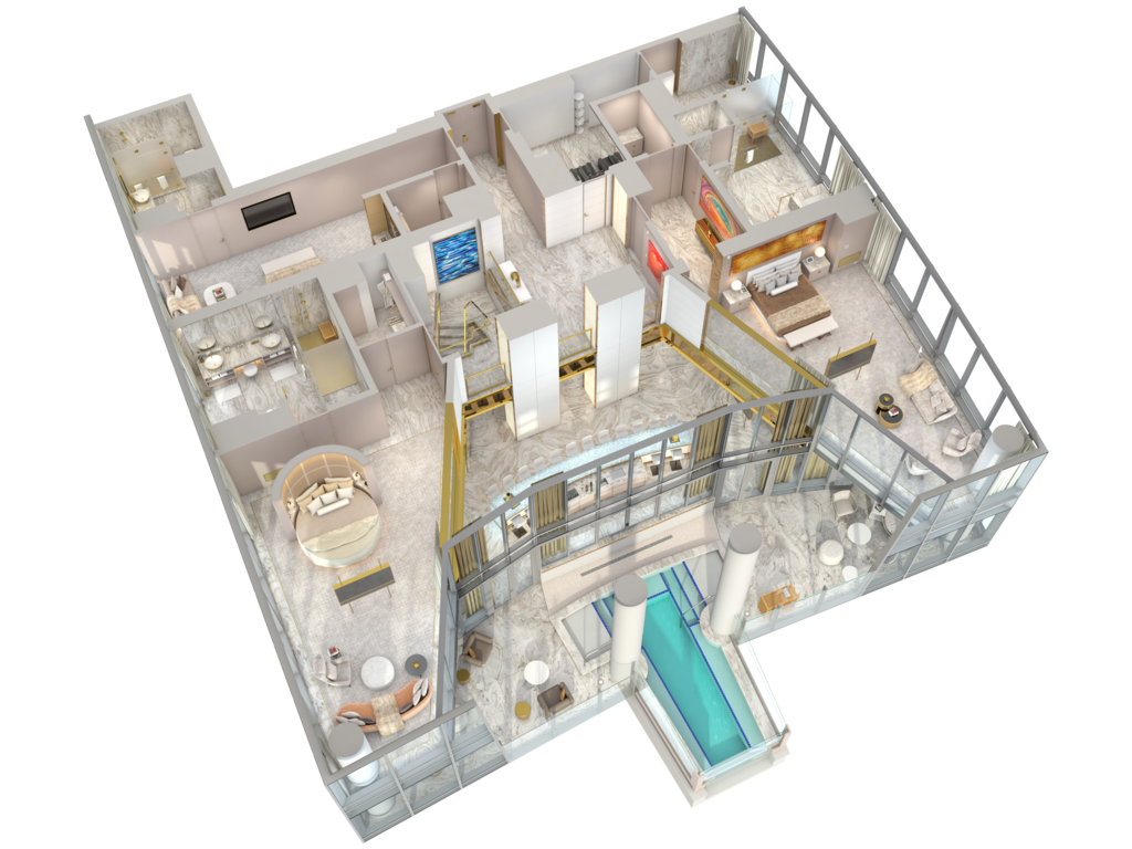 Two Story Sky Villa Floor Plan - upper level