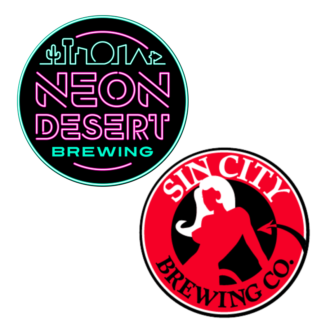 Brewery logos: Neon Desert Brewing and Sin City Brewing Co.