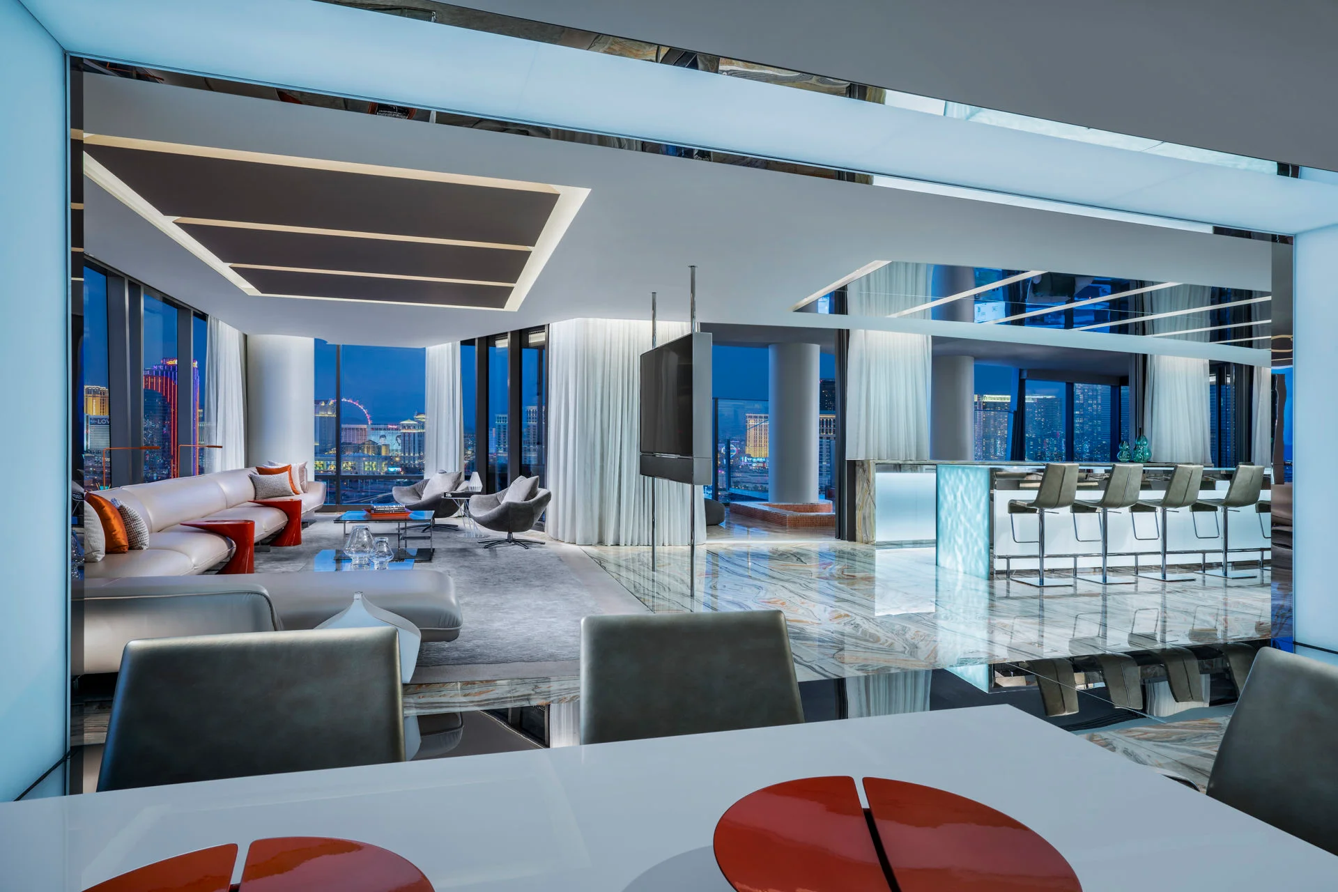 One-Story Sky Villa living area