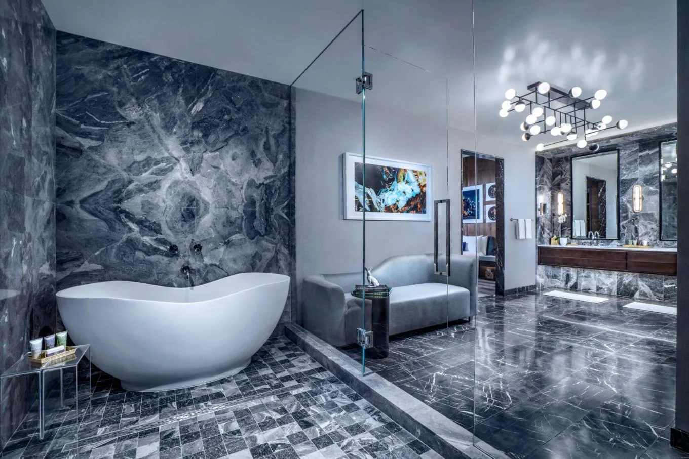 Palms Two Bedroom Penthouse marble master bathroom