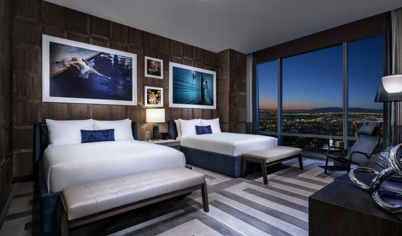 Palms Two Bedroom Penthouse second bedroom with two Queen beds