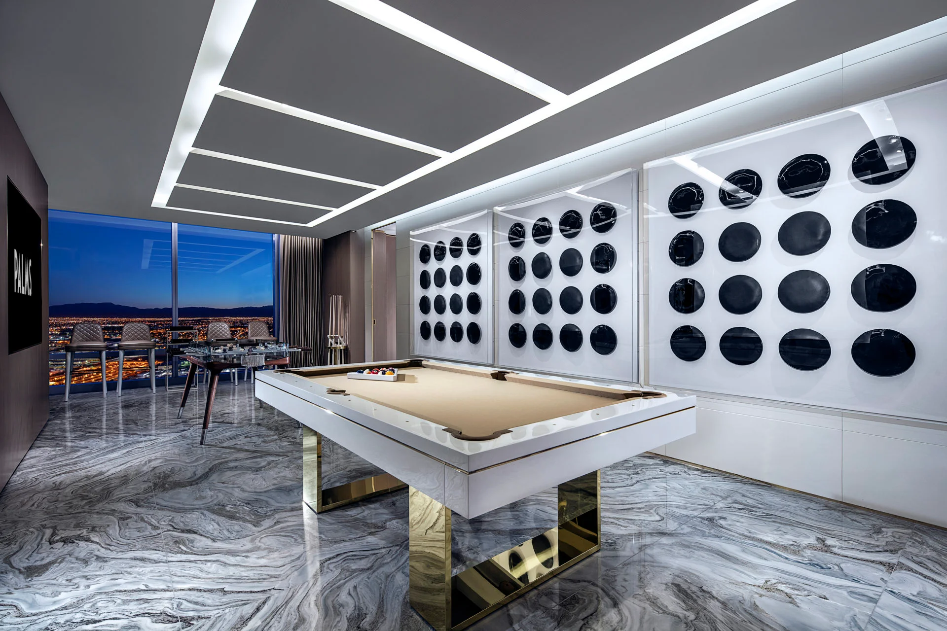 Two-Story Sky Villa billiard room