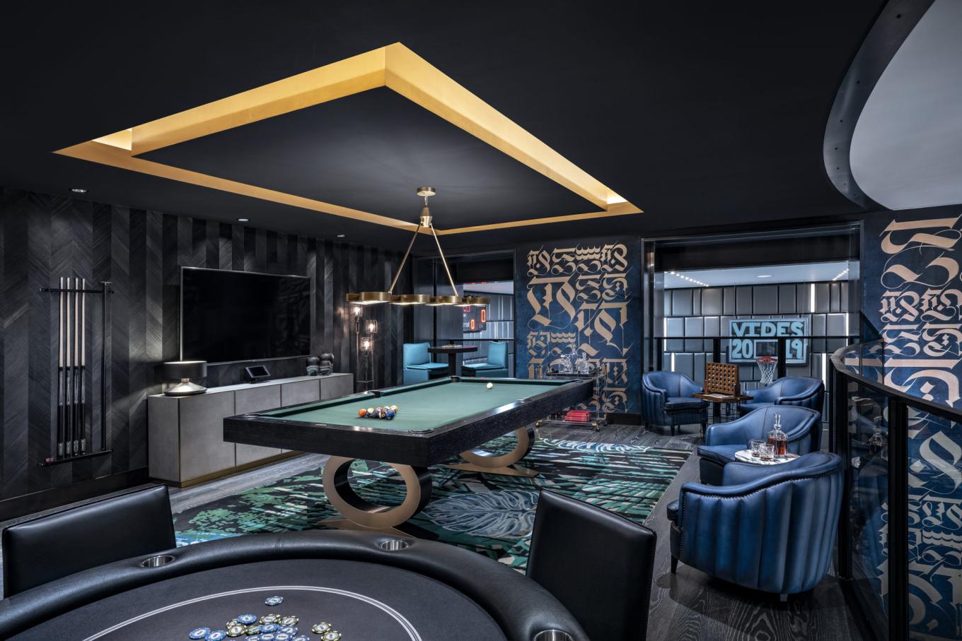 Palms Hardwood Loft Pool Table