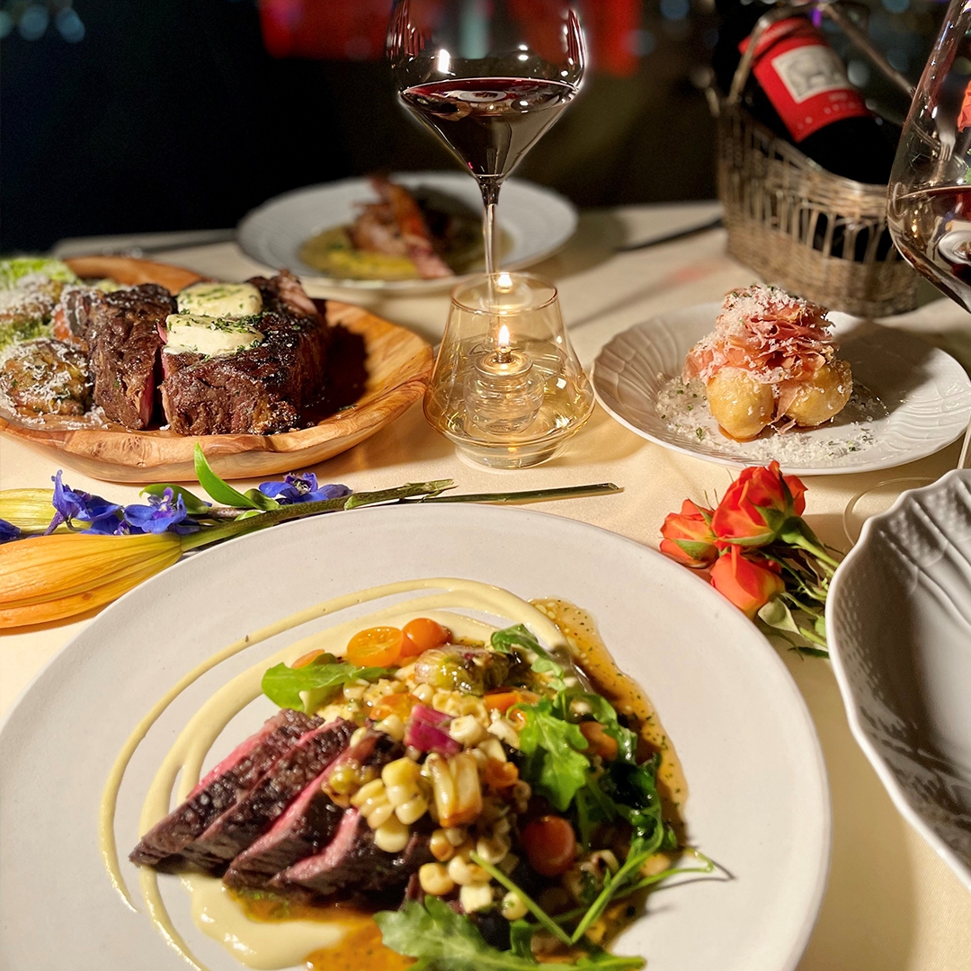 A spread of food on a table