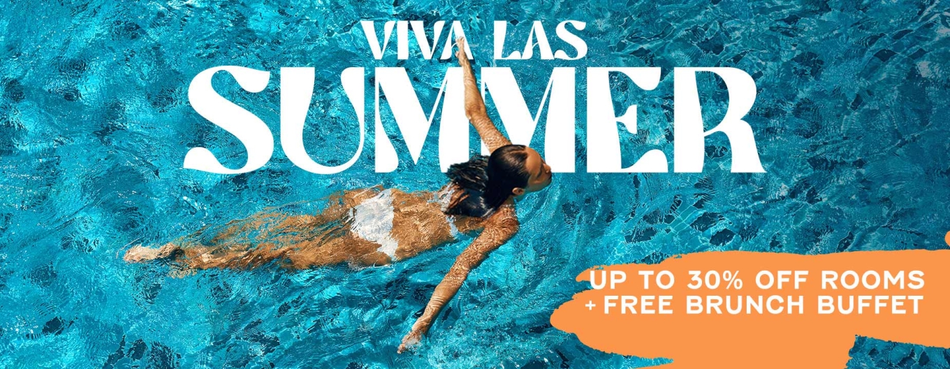 Viva Las Summer. Girl swimming in pool