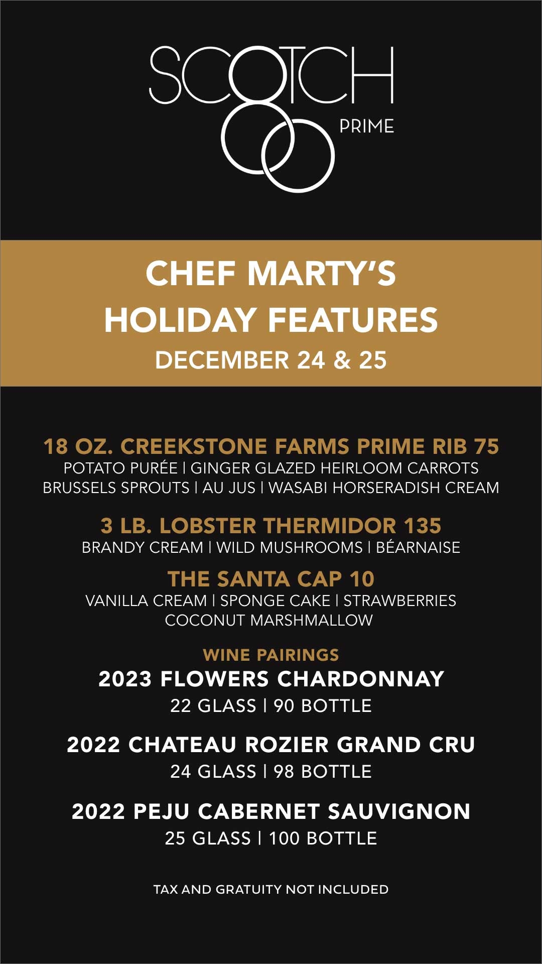 Scotch 80 Christmas Menu