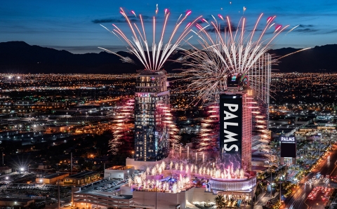 Palms night time fireworks